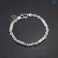 Lắc tay bạc nam hoạ tiết đốt trúc đẹp LTA0156