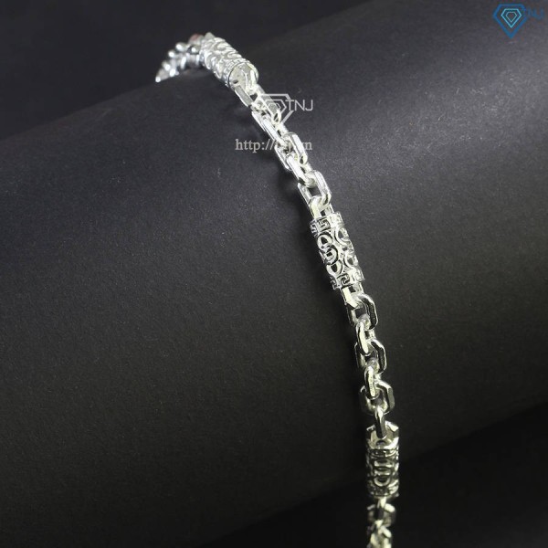 Lắc tay bạc nam hoạ tiết đốt trúc đẹp LTA0156