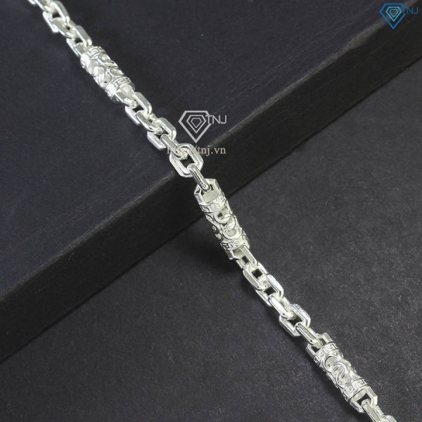 Lắc tay bạc nam hoạ tiết đốt trúc đẹp LTA0156