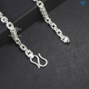 Lắc tay bạc nam hoạ tiết đốt trúc đẹp LTA0156