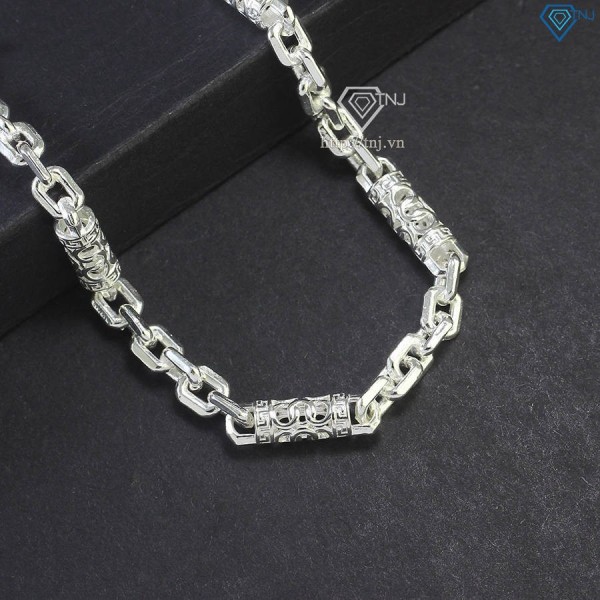 Lắc tay bạc nam hoạ tiết đốt trúc đẹp LTA0156