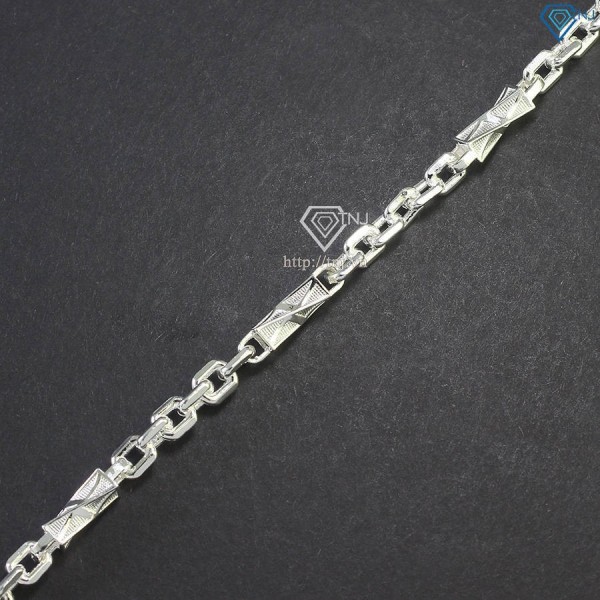 Lắc tay bạc nam hoạ tiết dạng xoắn đẹp LTA0159