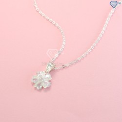 Dây chuyền bạc nữ mặt họa tiết bông hoa đính đá đẹp DCN0420