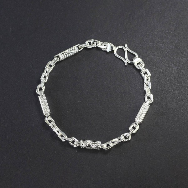 Lắc tay bạc nam hoạ tiết kim tiền LTA0165