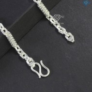 Lắc tay bạc nam hoạ tiết hình kẻ caro LTA0168