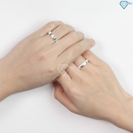 Nhẫn đôi bạc nhẫn cặp bạc đẹp đinh đá ND0338