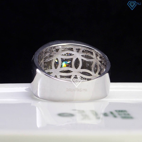 Nhẫn nam đính full kim cương Moissanite chìm 7.0mm NNAM0140