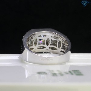 Nhẫn bạc nam đính full kim cương Moissanite đẹp 7.0mm NNAM0142