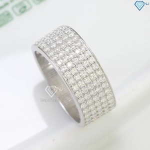 Nhẫn nam dạng tròn đính full kim cương Moissanite NNAM0143