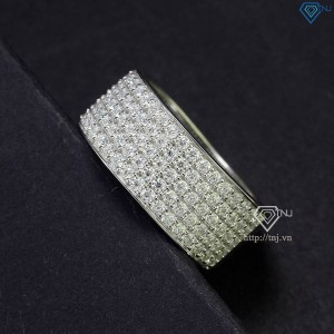 Nhẫn nam dạng tròn đính full kim cương Moissanite NNAM0143
