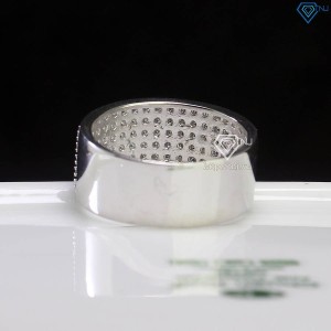 Nhẫn nam dạng tròn đính full kim cương Moissanite NNAM0143
