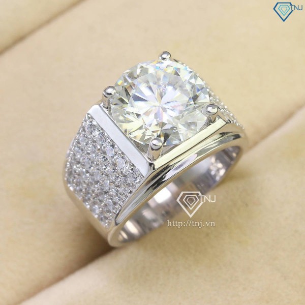 Nhẫn nam bản to đính kim cương Moissanite 12mm - Kiểm định GRA NNAM014