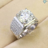 Nhẫn nam bản to đính kim cương Moissanite 12mm - Kiểm định GRA NNAM014