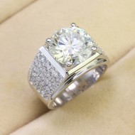Nhẫn nam bản to đính kim cương Moissanite 12mm - Kiểm định GRA NNAM0148