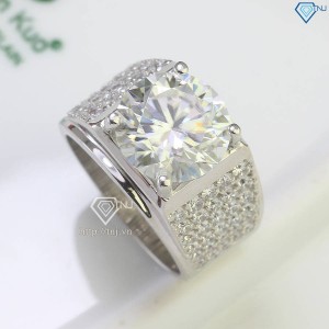 Nhẫn nam bản to đính kim cương Moissanite 12mm - Kiểm định GRA NNAM014