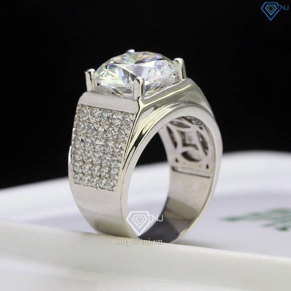 Nhẫn nam bản to đính kim cương Moissanite 12mm - Kiểm định GRA NNAM014