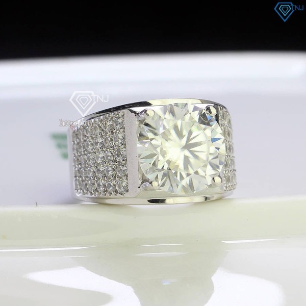 Nhẫn nam bản to đính kim cương Moissanite 12mm - Kiểm định GRA NNAM014