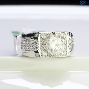 Nhẫn nam Moissanite đẹp đính kim cương 7.5mm - Kiểm định GRA NNAM0149