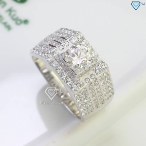 Nhẫn nam đính kim cương Moissanite đẹp 6.5mm - Kiểm định GRA NNAM0150
