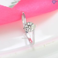 Nhẫn bạc nữ đính kim cương Moissanite đẹp 5.0mm NNM0054