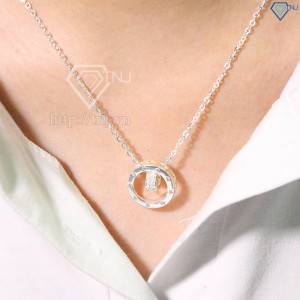 Dây chuyền bạc nữ mặt họa tiết trái tim DCN0242