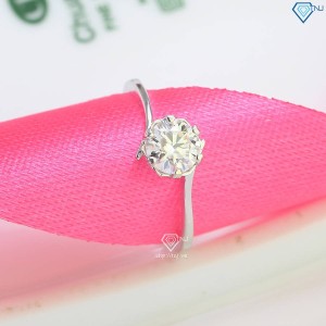 Nhẫn bạc nữ đính kim cương Moissanite đẹp 6.0mm - Kiểm định GRA NNM005