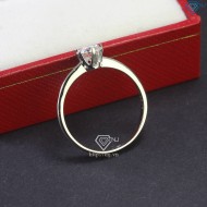 Nhẫn bạc nữ đơn giản đính kim cương Moissanite 5.0mm - Kiểm định G