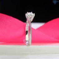Nhẫn bạc nữ đơn giản đính kim cương Moissanite 5.0mm - Kiểm định G