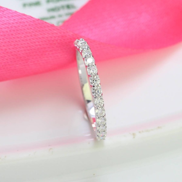 Nhẫn bạc nữ đính full kim cương Moissanite - Kiểm định GRA NNM0059