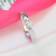 Nhẫn bạc nữ đơn giản đính kim cương Moissanite 4.0mm - Kiểm định GRA NNM0062