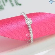 Nhẫn bạc nữ giá rẻ đính kim cương Moissanite 4.0mm NNM0063