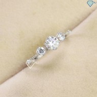 Nhẫn bạc nữ Hà Nội đính kim cương Moissanite 5.0mm NNM0074