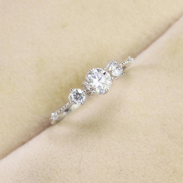 Nhẫn bạc nữ Hà Nội đính kim cương Moissanite 5.0mm - Kiểm định GRA NNM0074