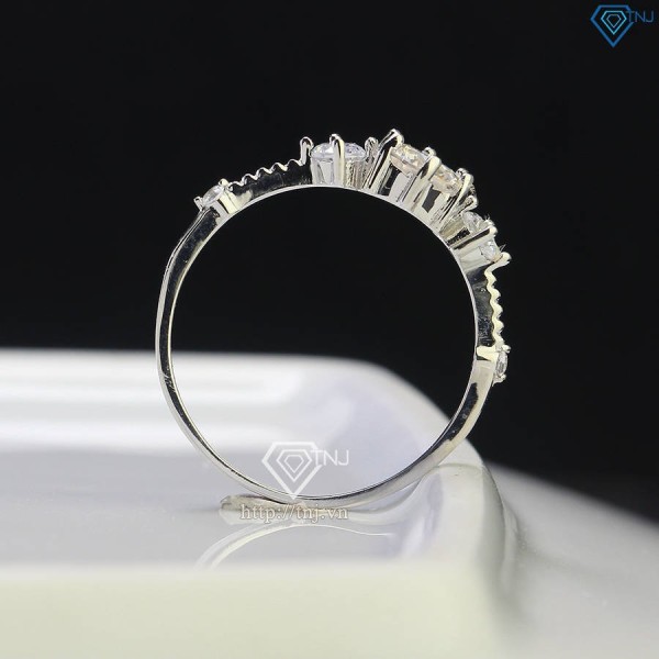 Nhẫn bạc nữ Hà Nội đính kim cương Moissanite 5.0mm NNM0074