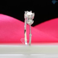 Nhẫn bạc nữ Hà Nội đính kim cương Moissanite 5.0mm NNM0074