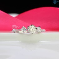 Nhẫn bạc nữ Hà Nội đính kim cương Moissanite 5.0mm NNM0074