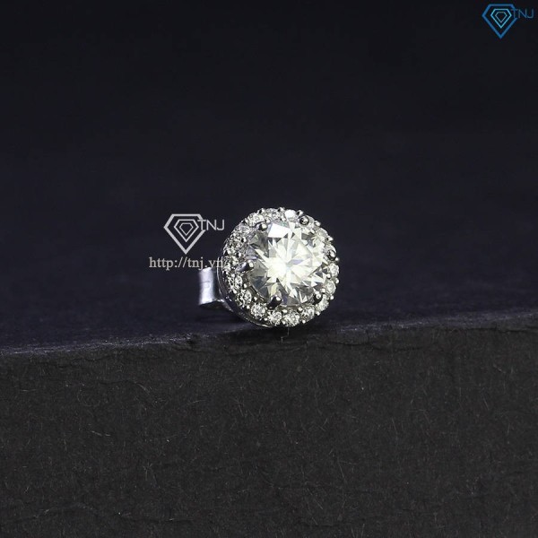 Bông tai nam 925 đính kim cương Moissanite 5mm BTAM0028