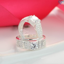 Nhẫn đôi bạc nhẫn cặp bạc đẹp ND0269