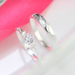 Nhẫn đôi bạc nam nữ sang trọng ND0494