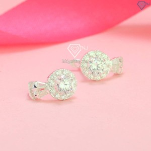 Bông tai bạc nữ cách điệu đính đá đẹp BTN0271