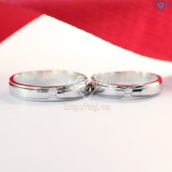 Nhẫn đôi bạc nhẫn cặp bạc đẹp khắc tên ND0271