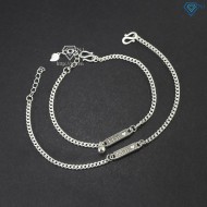 Vòng tay đôi bạc vòng tay cặp bạc khắc tên theo yêu cầu LTD0049