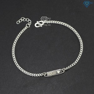 Vòng tay đôi bạc vòng tay cặp bạc khắc tên theo yêu cầu LTD0049