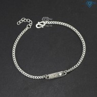 Vòng tay đôi bạc vòng tay cặp bạc khắc tên theo yêu cầu LTD0049