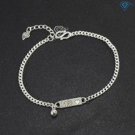 Vòng tay đôi bạc vòng tay cặp bạc khắc tên theo yêu cầu LTD0049