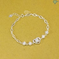 Quà trung thu cho người yêu lắc tay bạc nữ hình trái tim LTNM0002