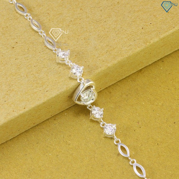 Quà trung thu cho người yêu lắc tay bạc nữ hình trái tim LTNM0002