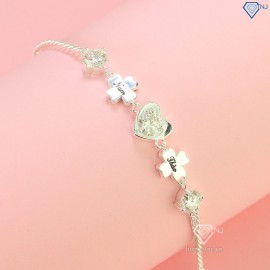 Quà trung thu cho người yêu lắc tay nữ Moissanite trái tim LTNM0003