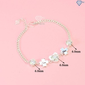 Quà trung thu cho người yêu lắc tay nữ Moissanite trái tim LTNM0003