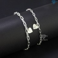 Vòng tay đôi bạc mắt xích cá tính khắc chữ cái theo yêu cầu LTD0061
